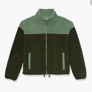 NWT Amazon Essentials Green Teddy Jacket